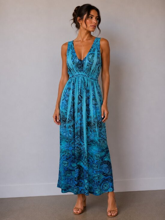 Style & Co. Dresses & Skirts - Style & Co Y2k Style Sleeveless Burn Out Jersey Maxi Dress Size Small